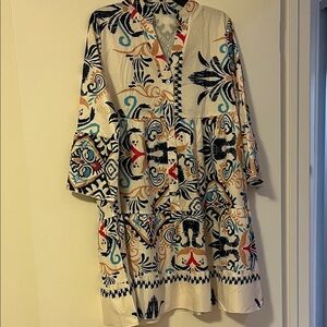 Colorful Patterned Tunic Dress. L